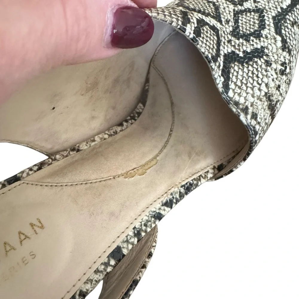Cole Haan - Vania Half D'Orsay Snakeskin Leather Slingback Sz 8